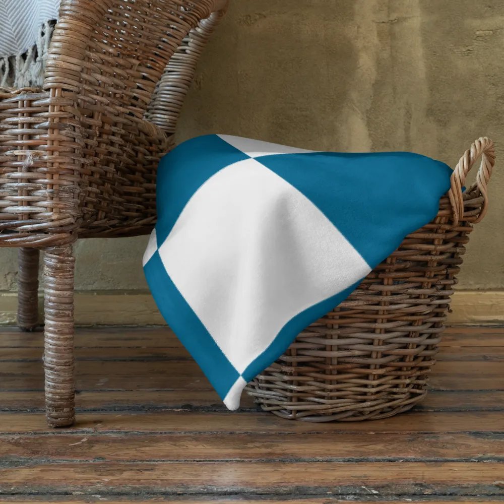 Squares White and Teal/Throw Blanket by Allcolor product image (12)