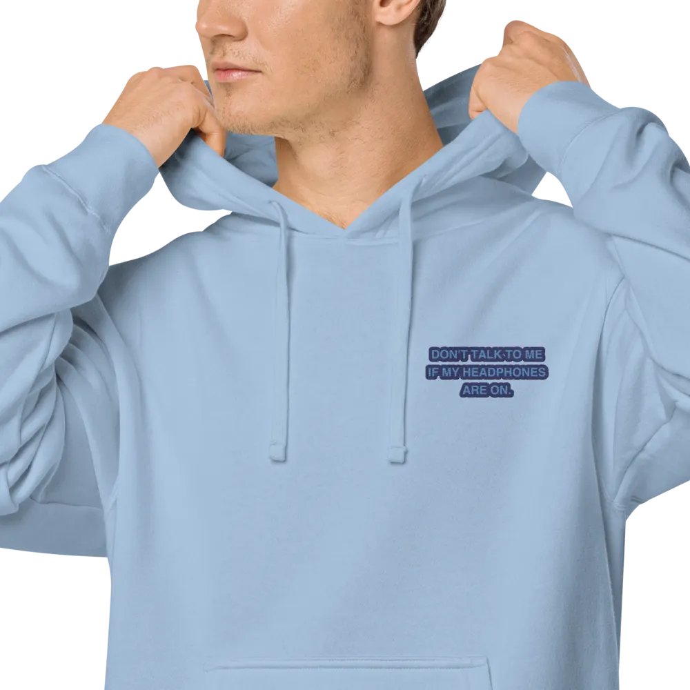 L.C. HEADPHONES ON (electric design) embroidered pigment hoodie product image (1)