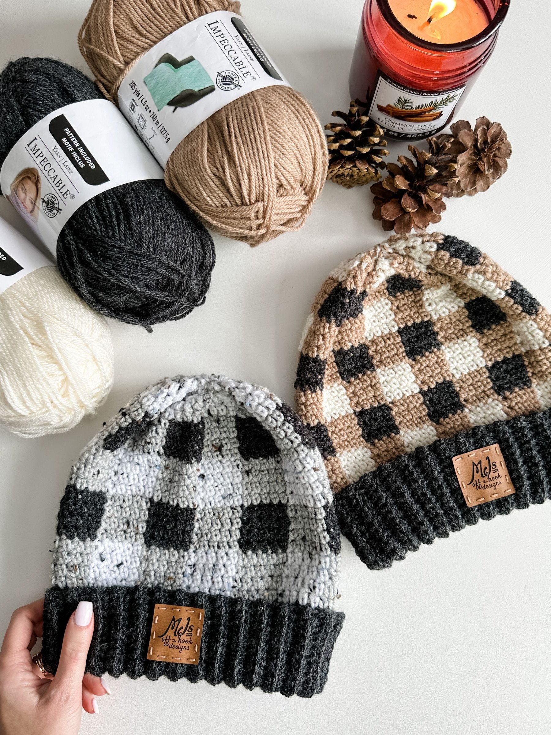 Rustic Buffalo Plaid Hat Crochet Pattern product image (4)