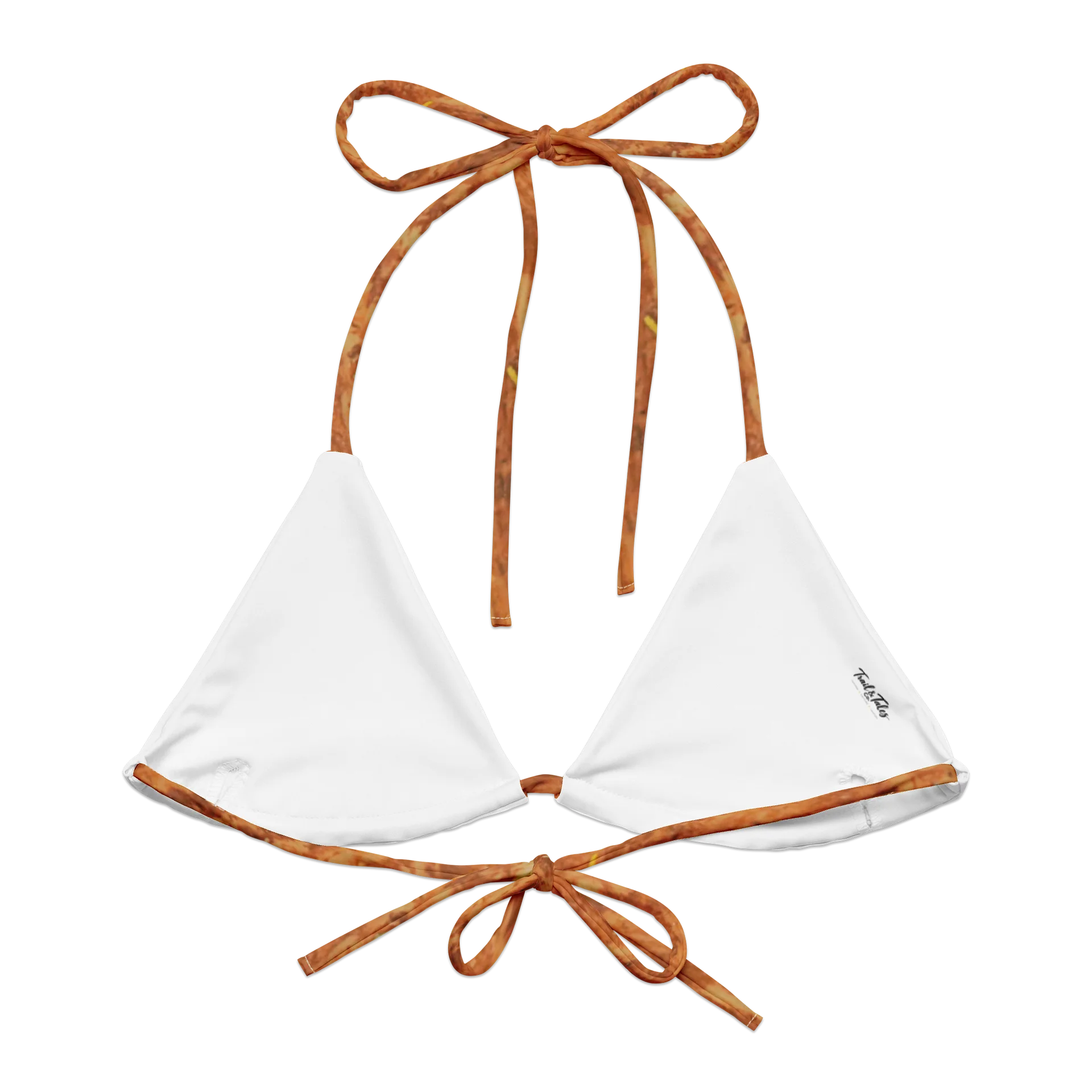 Terracotta Tea All-Over Print Recycled Padded String Bikini Top product image (1)