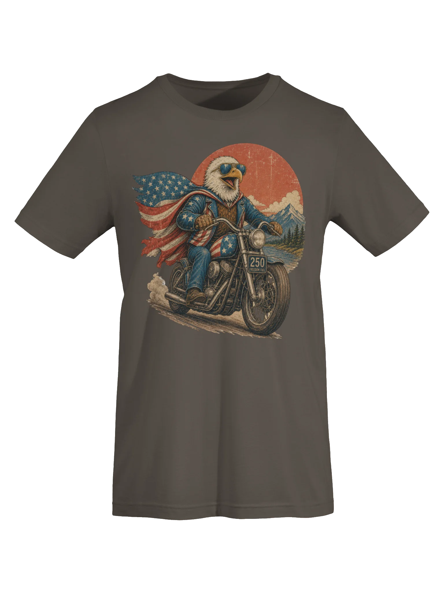 Bald Freaking Eagle on Motorcycle America Tee | USA T-Shirt product image (5)