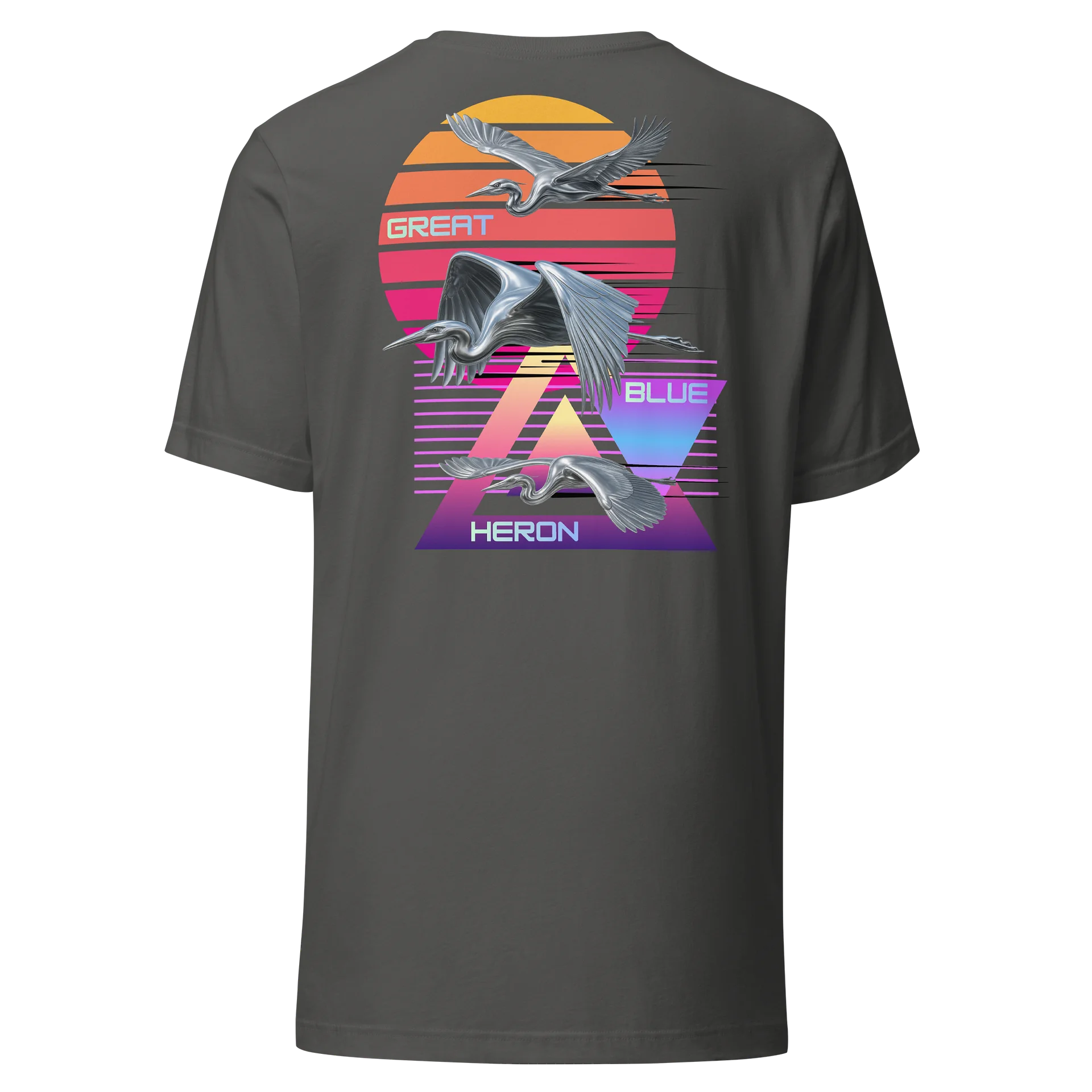Great Blue Heron Synthwave Tee product image (21)