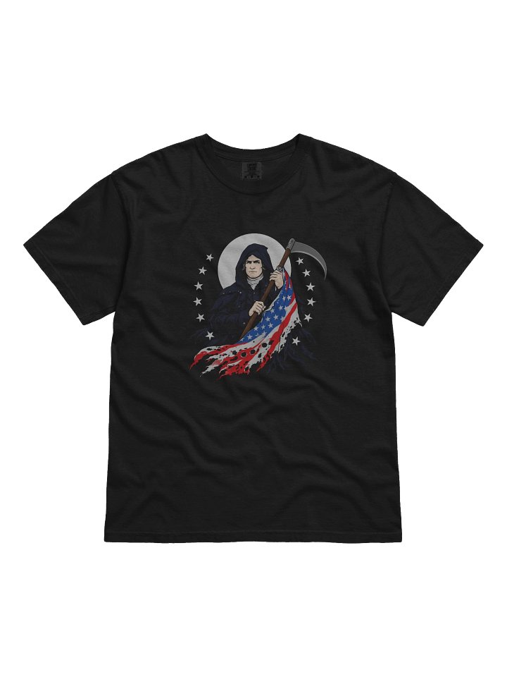 Patriotic Grim Reaper T-Shirt - American Flag Scythe product image (1)