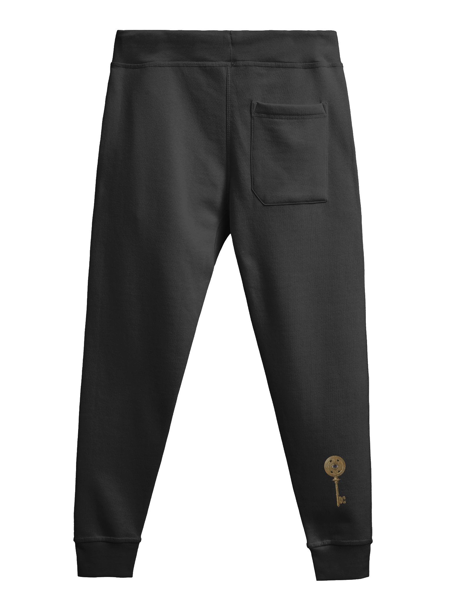 The Gatekeeper’s Key Fleece Joggers – Front Thigh & Back Lower Leg Print | Black | product image (2)