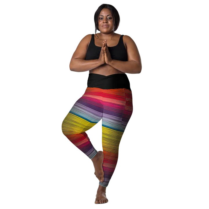 Sunset Mirage Crossover Leggings with Pockets product image (2)