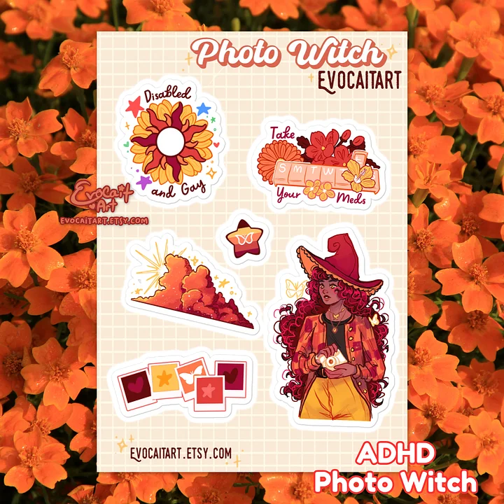 ADHD Pride Flag Witch Stickers product image (1)