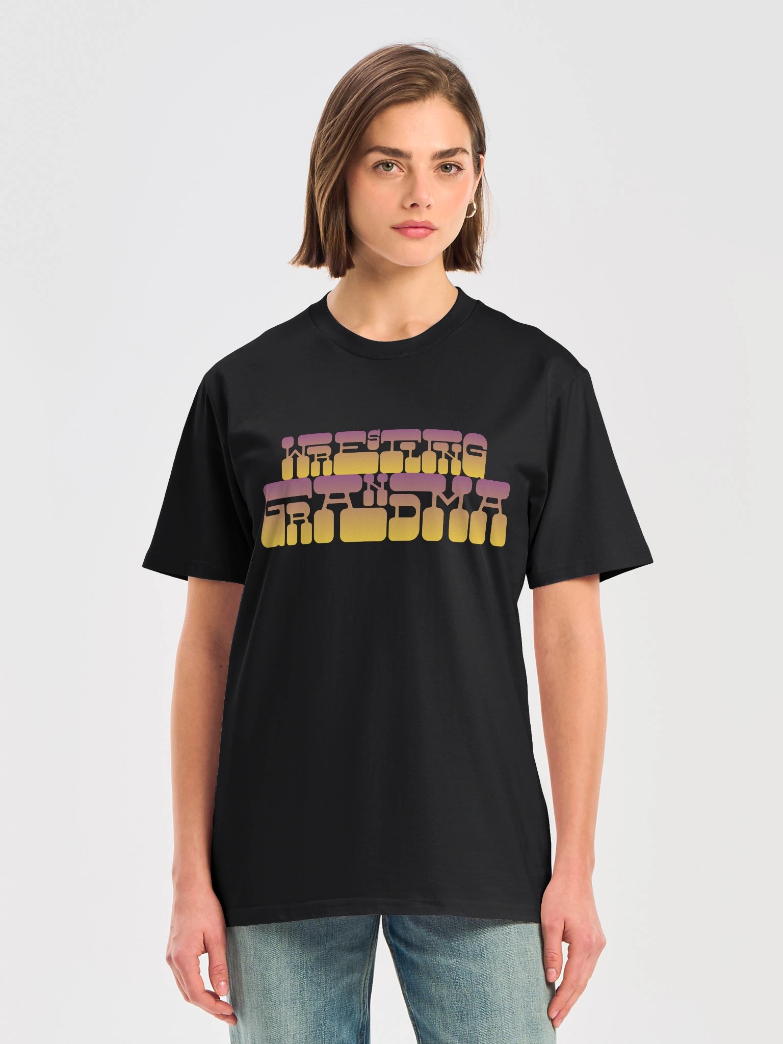 Retro Games Bubble "Wrestling Grandma" Text Tee product image (42)