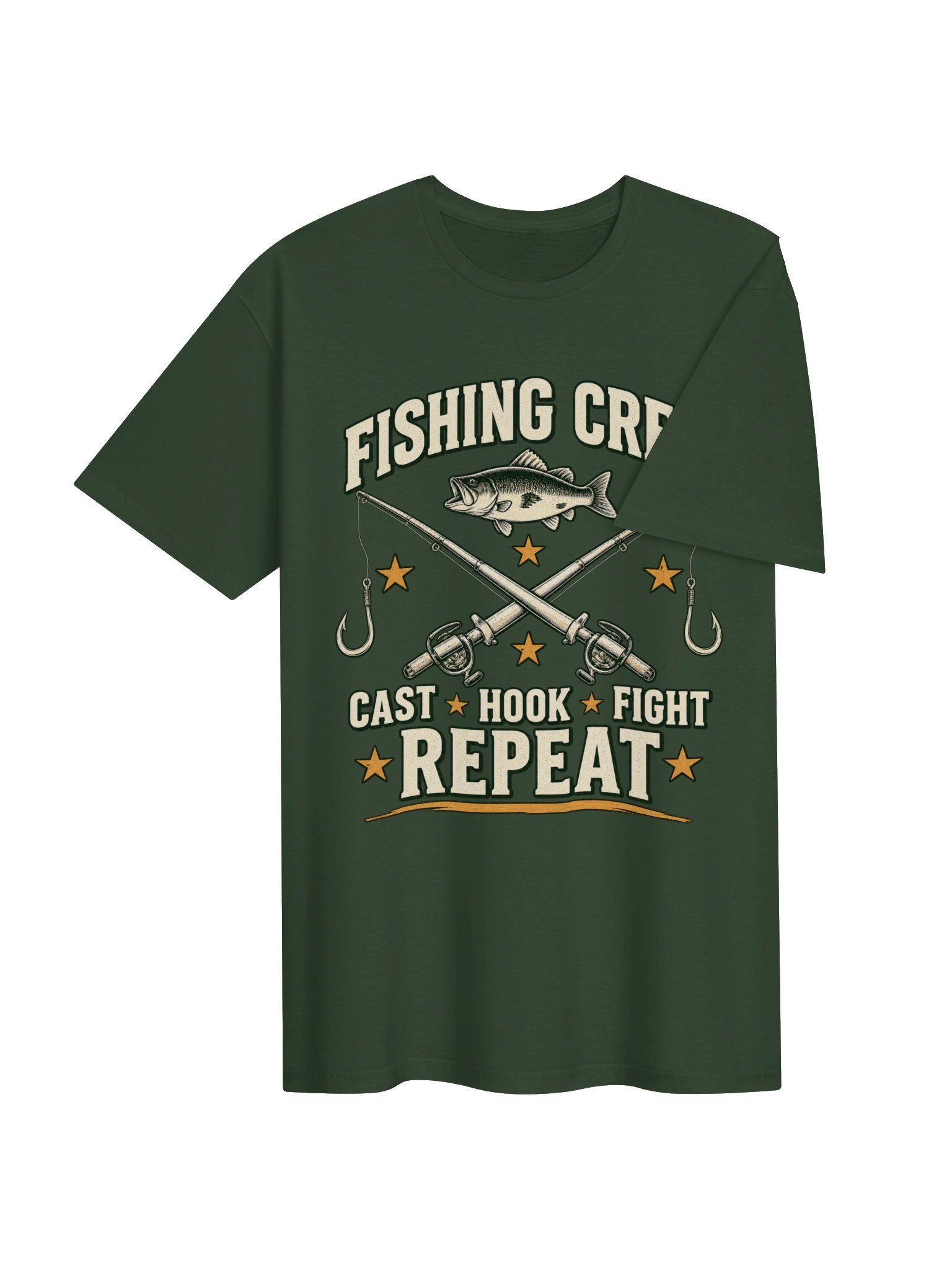 Fishing Crew. Cast Hook. Fight. Repeat. T-shirt product image (4)