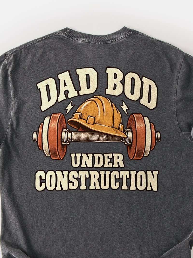 Dad Bod Under Construction Oversized Gym Tee | Gym Shirt for Dad product image (2)