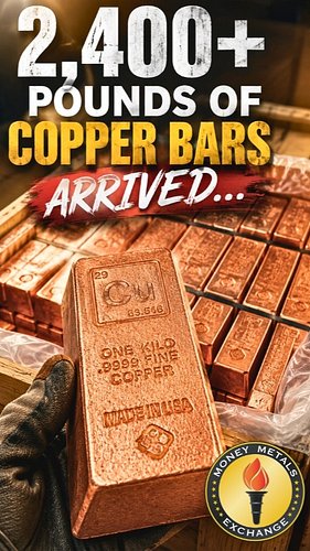 2,400+ Pounds of Copper Bars Arrived…

2,400+ pounds of Copper just arrived at Money Metals.

Massive copper bullion unboxing...