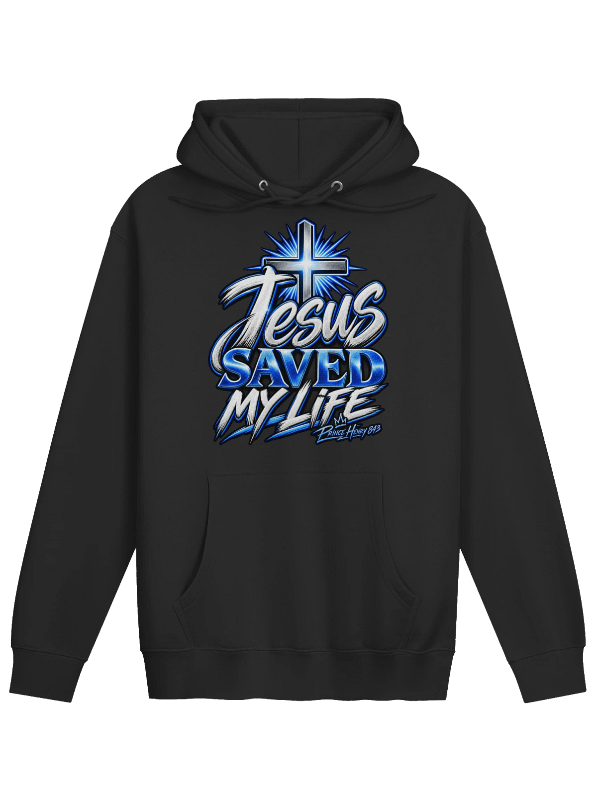 Jesus Saved My Life — Blue Edition Christian Hoodie | Prince Henry 843