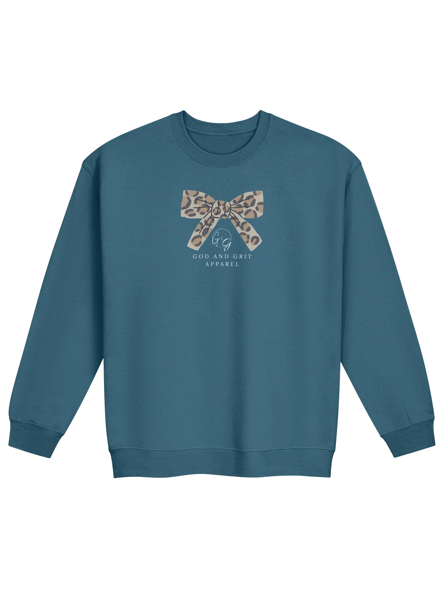 God and Grit Bow Sweatshirt – Cozy Faith-Based Women’s Crewneck product image (1)