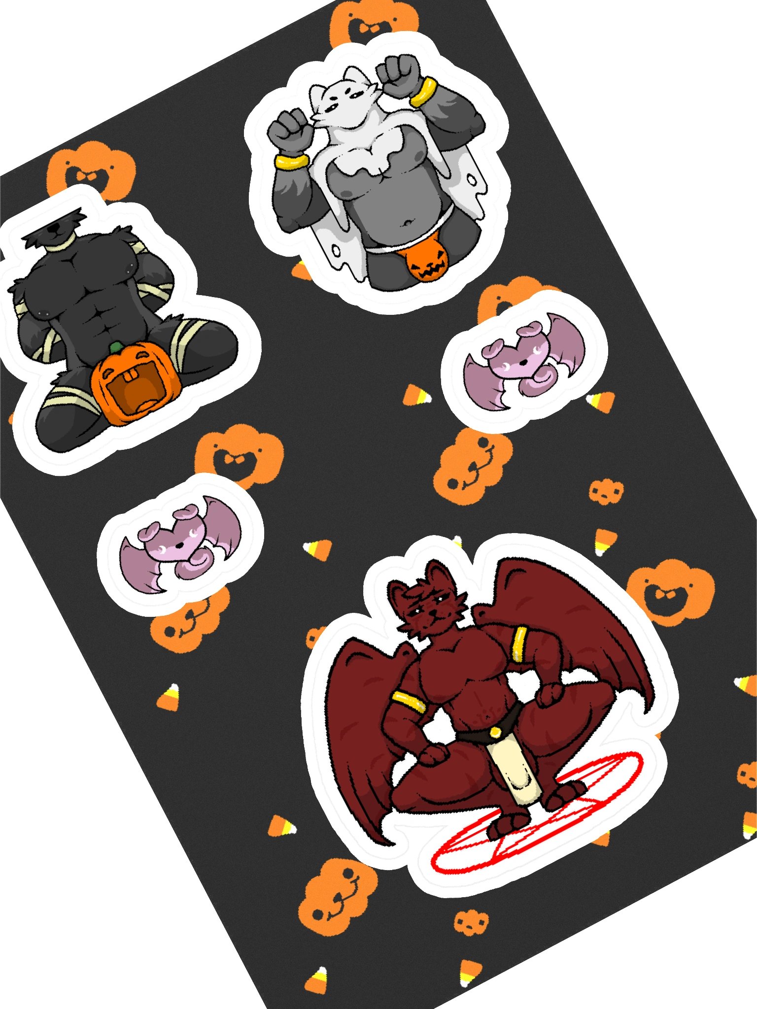 "Huffin' Haunts" Pixel Print Stickers product image (1)