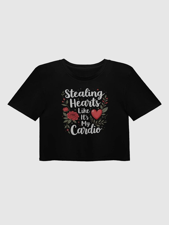 Stealing Hearts Like It's My Cardio' Valentine's Day Crop Top product image (2)