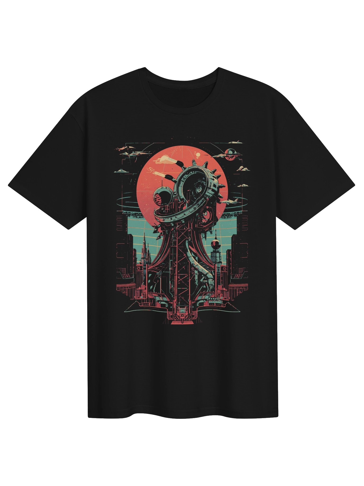 Retro Space Station Sci-Fi T-Shirt product image (1)