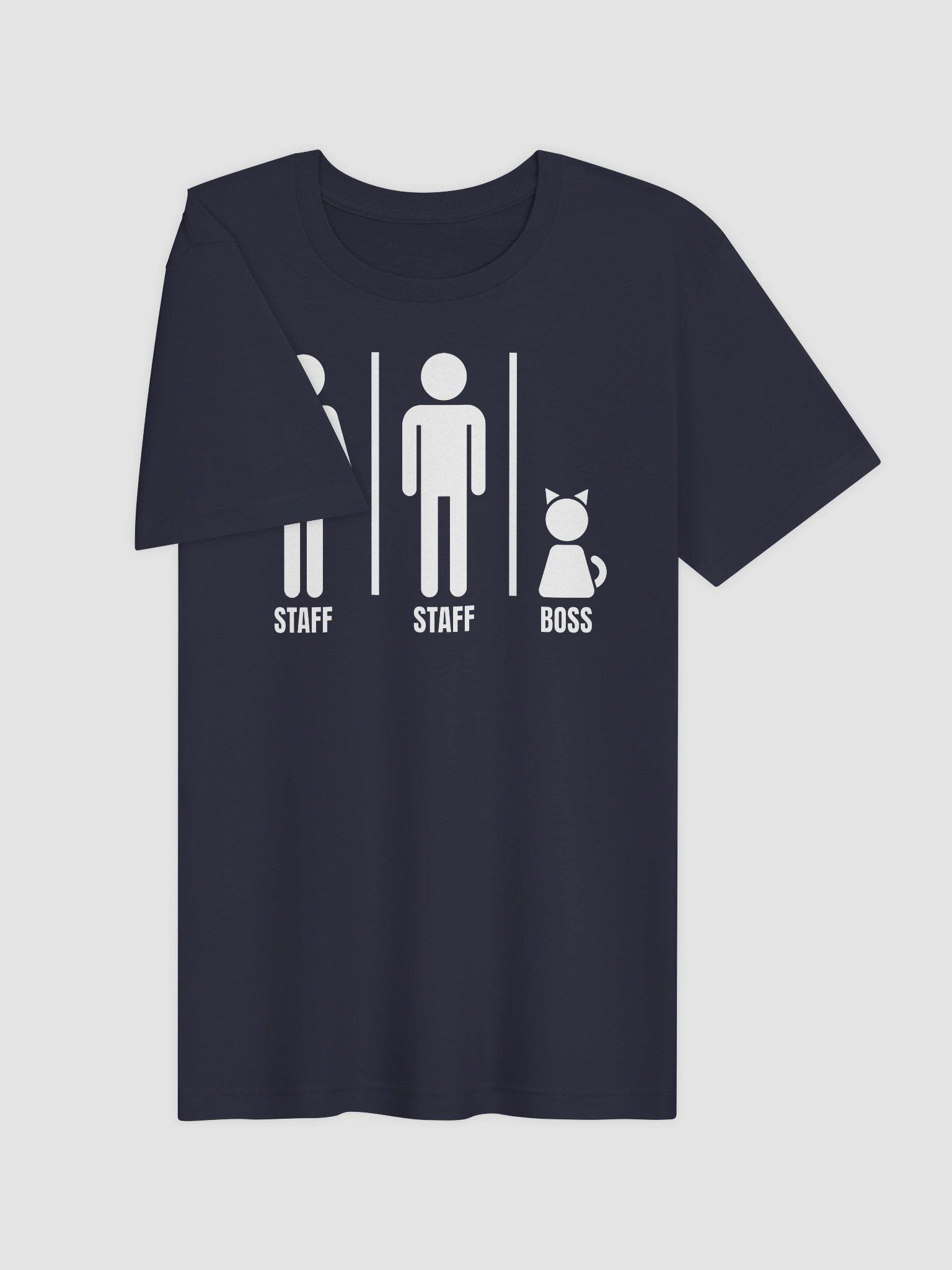 Bathroom Sign with Cat the Boss - Unisex Adult Super Soft Lightweight T-shirt product image (2)