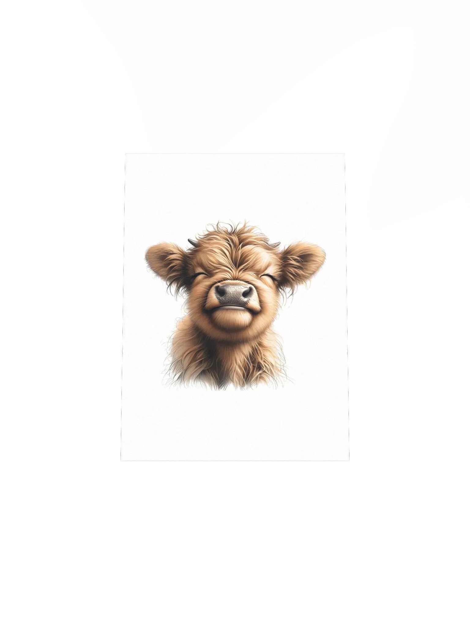 Smiling Fluffy Highland Cow Nursery Print product image (4)