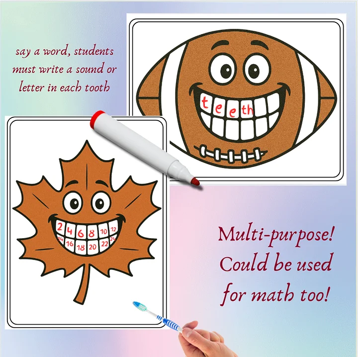 November Phonics & Math Centers – Turkey Elkonin Boxes for Sound Map product image (2)