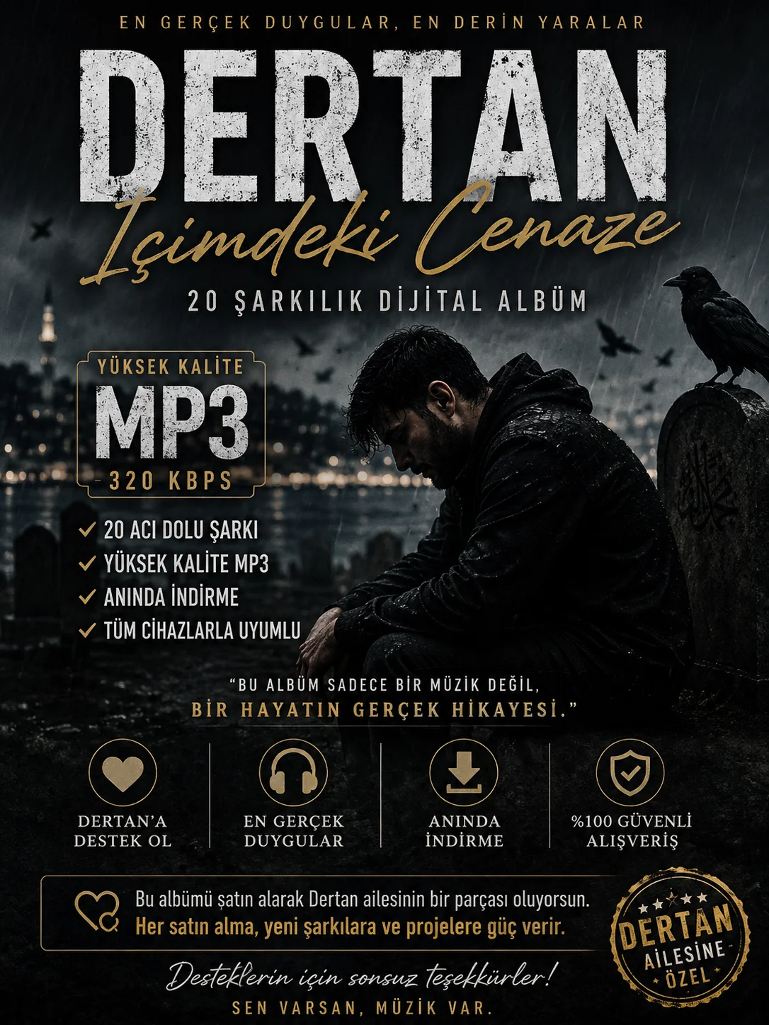 DERTAN – İçimdeki Cenaze | 20 Şarkılık Dijital Albüm product image (2)
