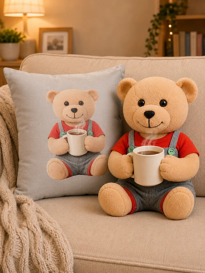 Morning Coffee Teddy Pillow product image (2)