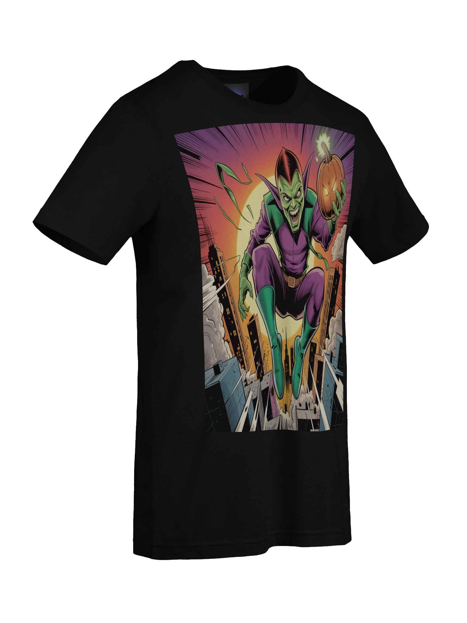 Green Goblin Twilight Terror Supersoft T-Shirt – Pumpkin Siege Sunset product image (9)