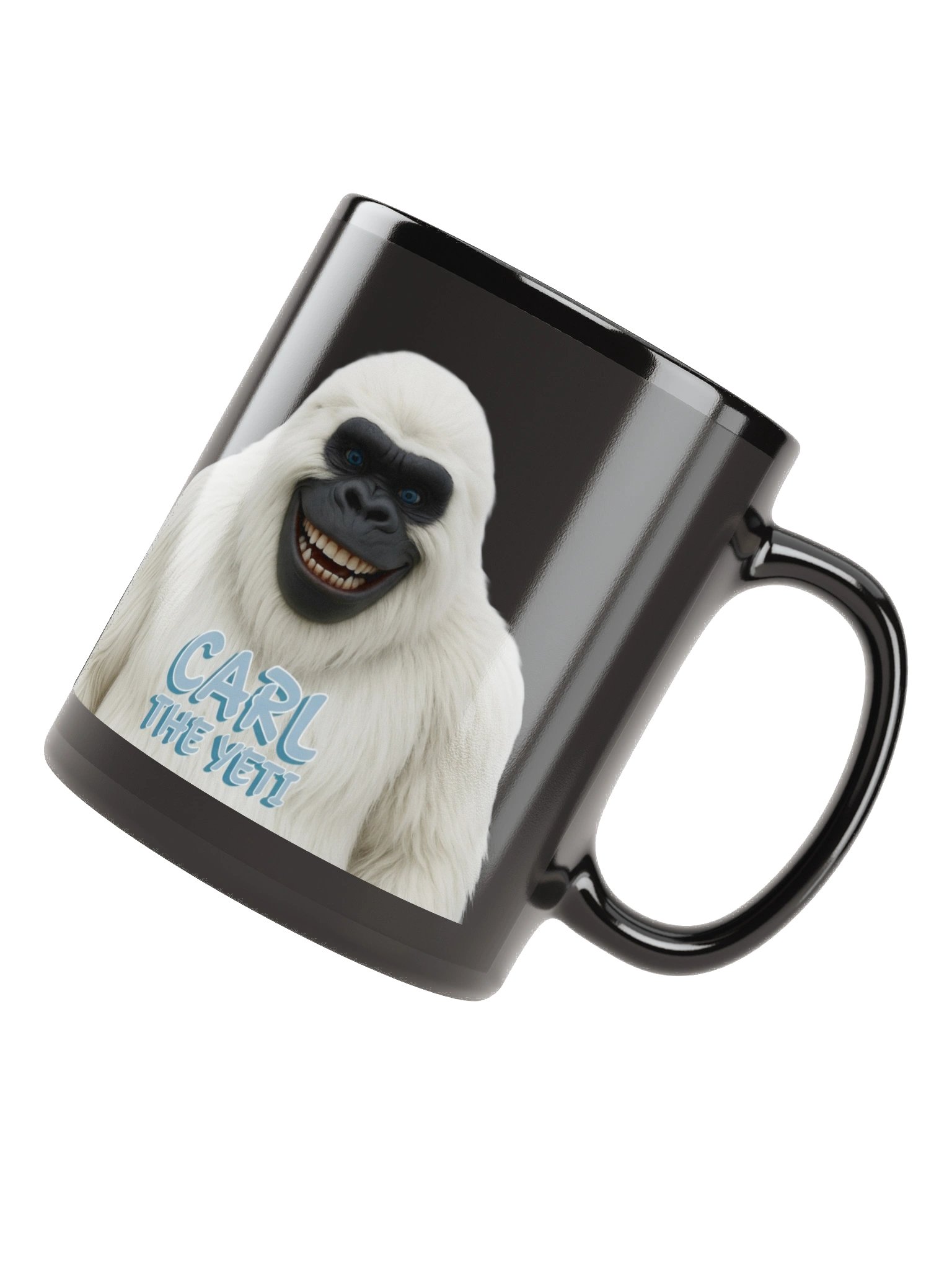 Carl the Yeti Black Glossy Mug product image (7)
