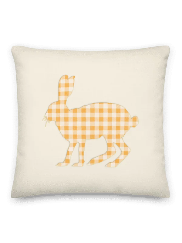 GINGHAM BUNNY BUTTERYELLOW THROW PILLOW product image (10)