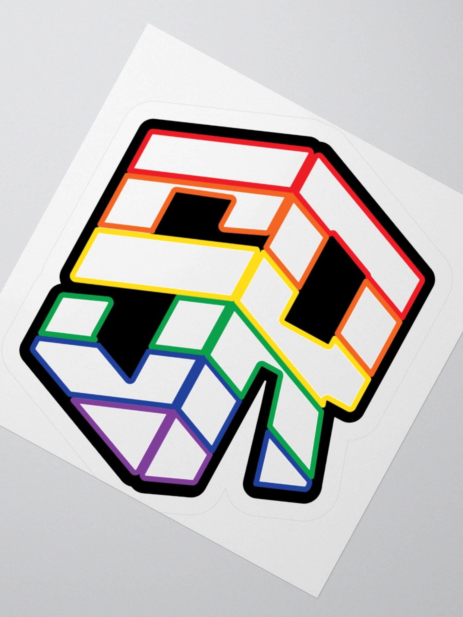Rainbow Outline White Fill Sticker product image (4)