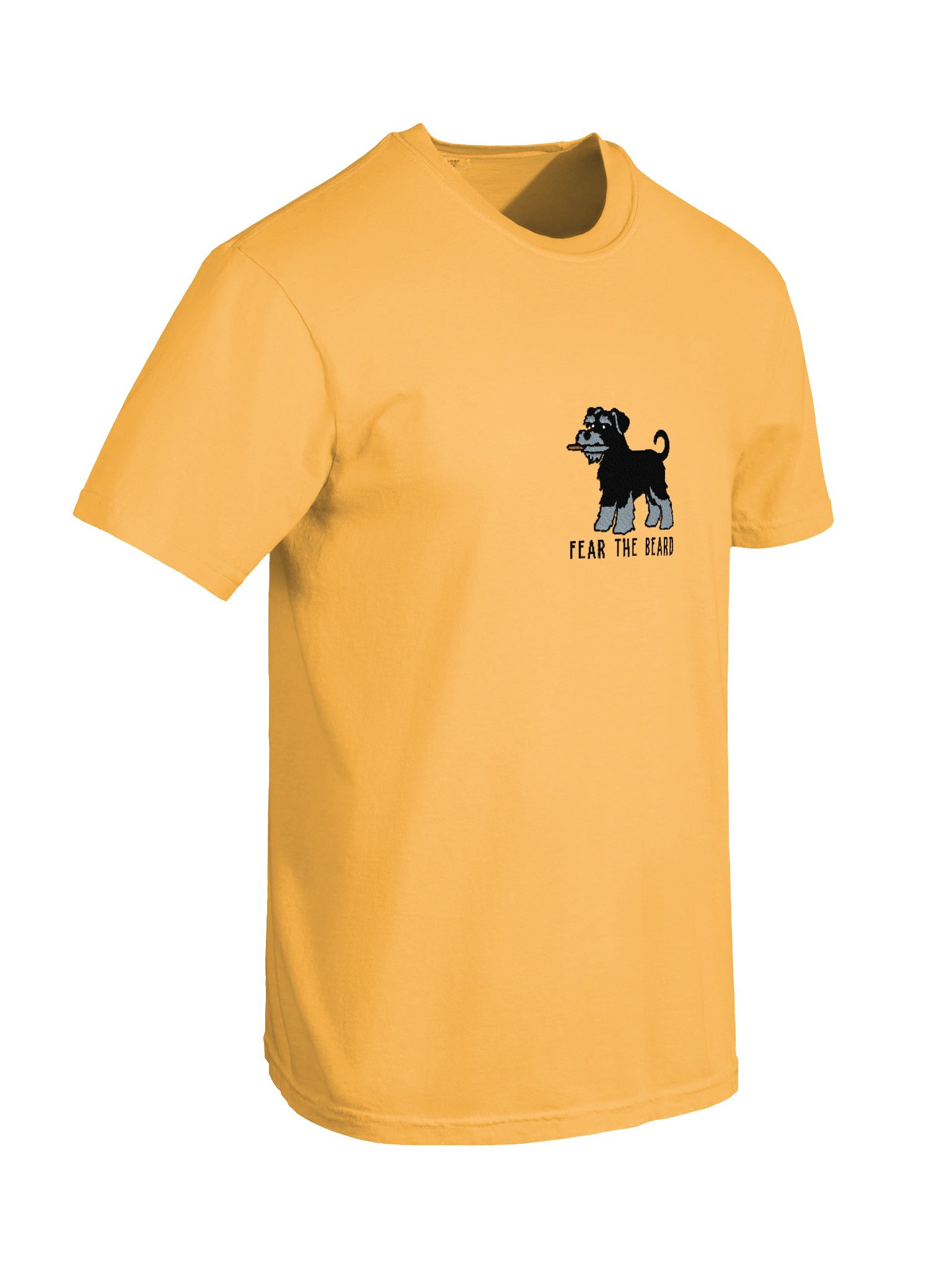 Fear the Beard Funny Chibi-Style Embroidered T-Shirt for Schnauzer(Black & Silver) Owners product image (82)