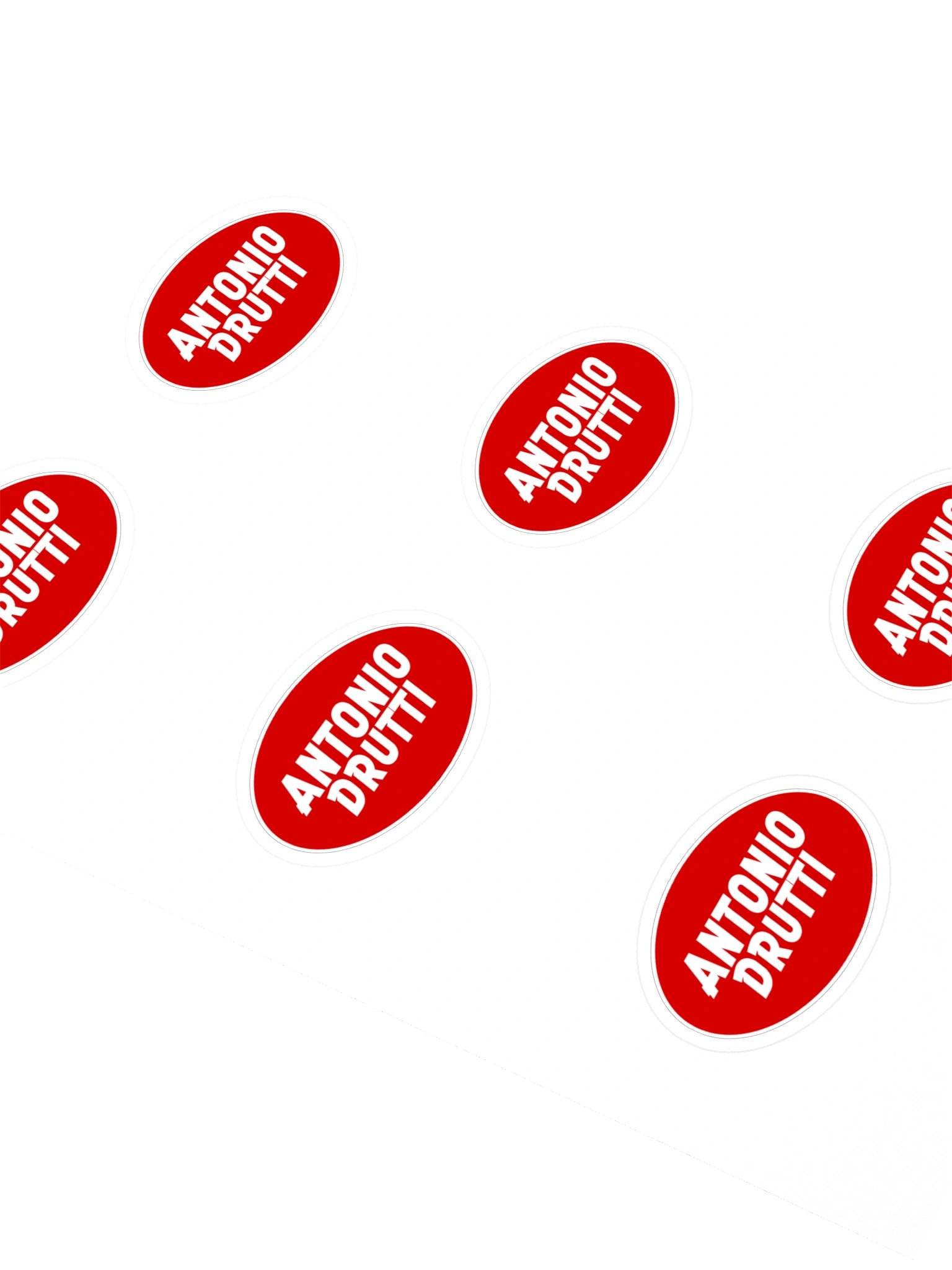 Antonio Drutti Red Oval Logo Sticker Sheetn, 6 Stickers met witte rand product image (2)