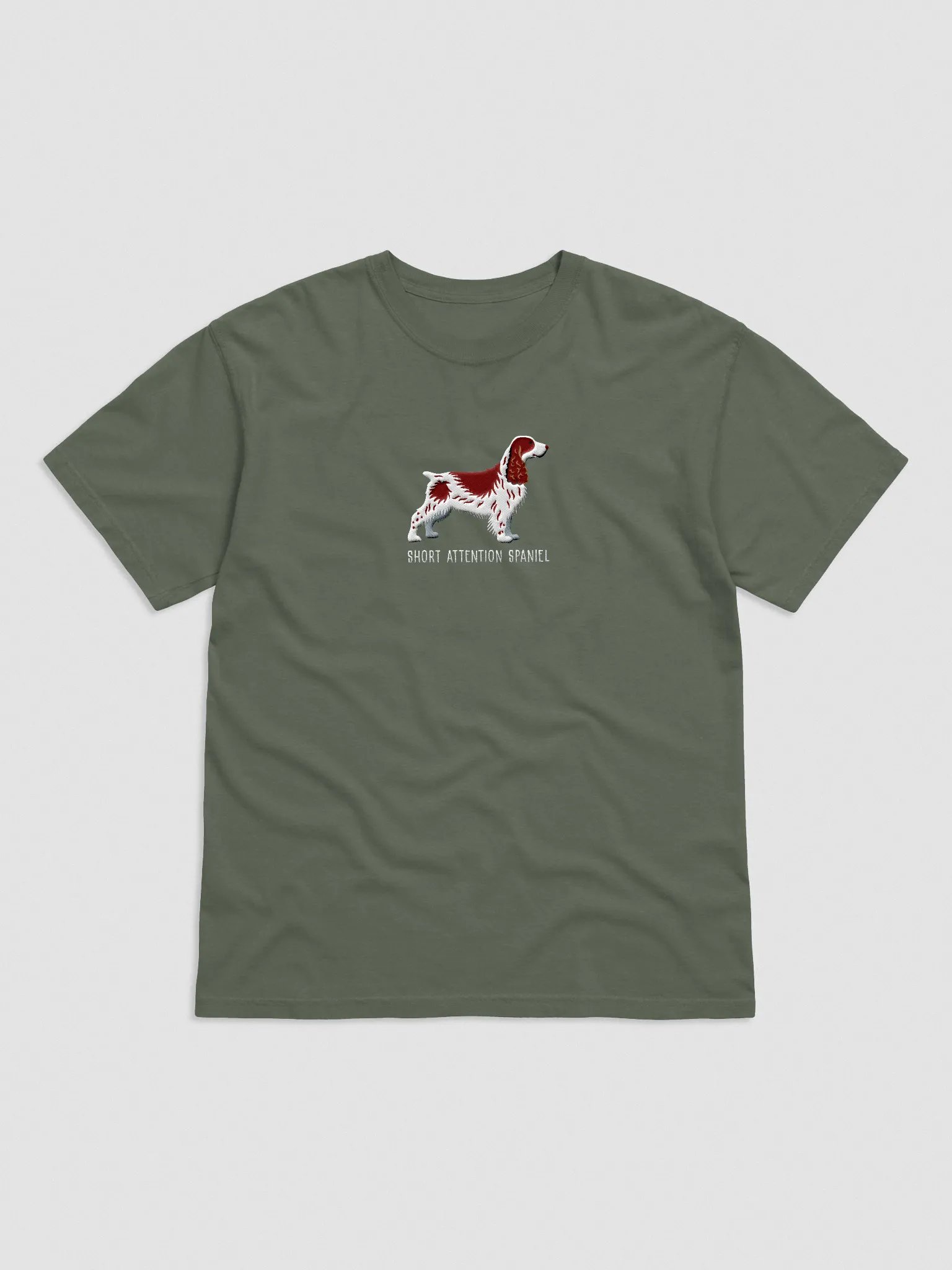 Short Attention Spaniel T-Shirt(Embroidered) of a Field Spaniel(Liver & White) product image (4)