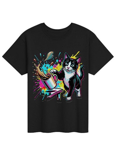 Coffee Push Cat Tee
