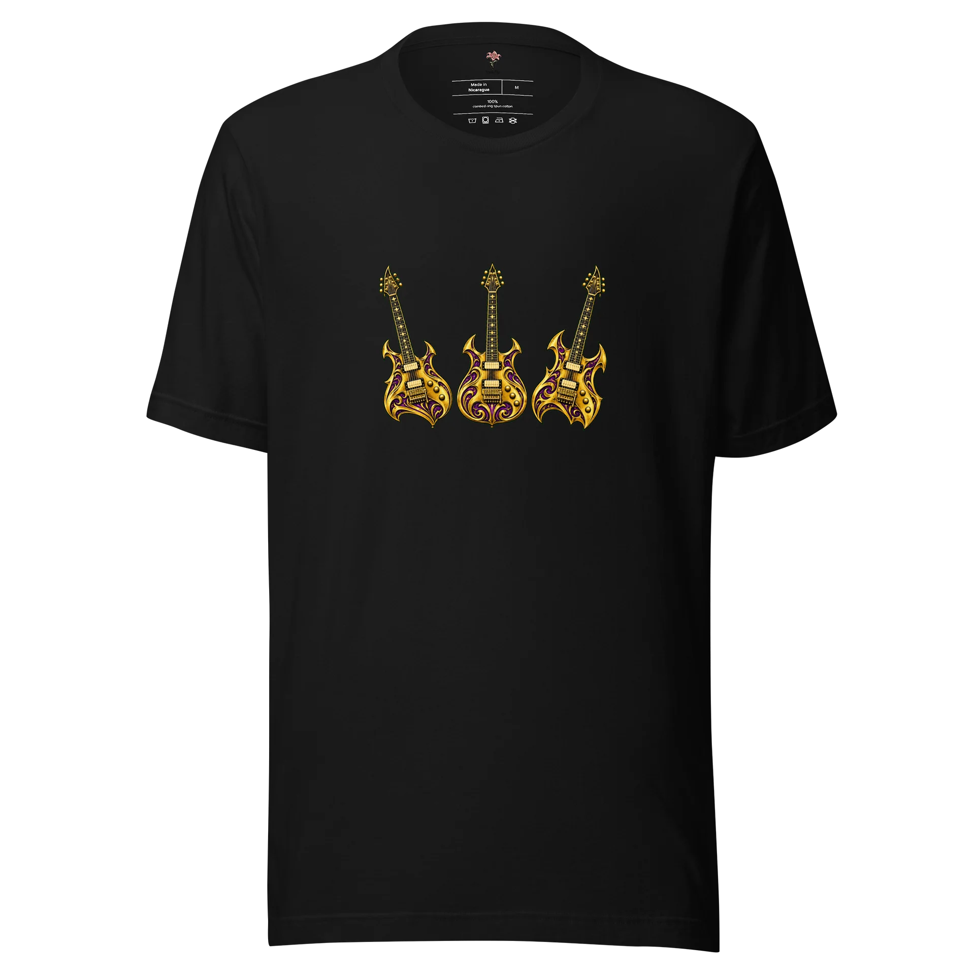 Velvet Voltage – Gold Guitar Statement Tee product image (1)