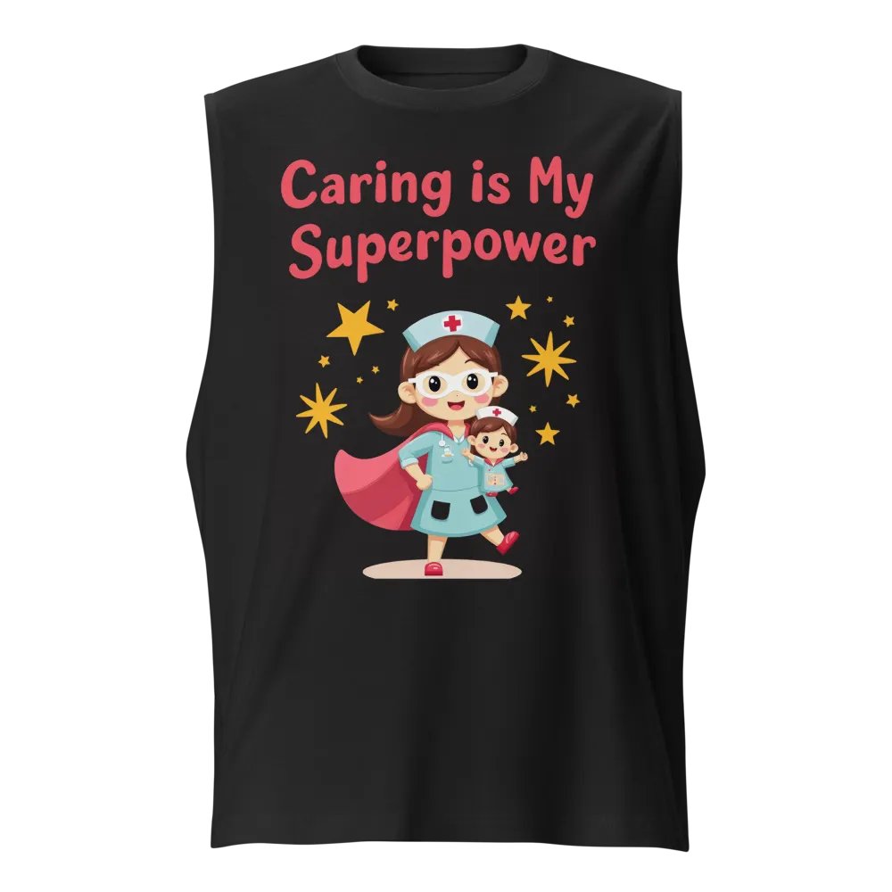Caring is My Superpower - Nurse Illustrated Muscle Tank product image (1)