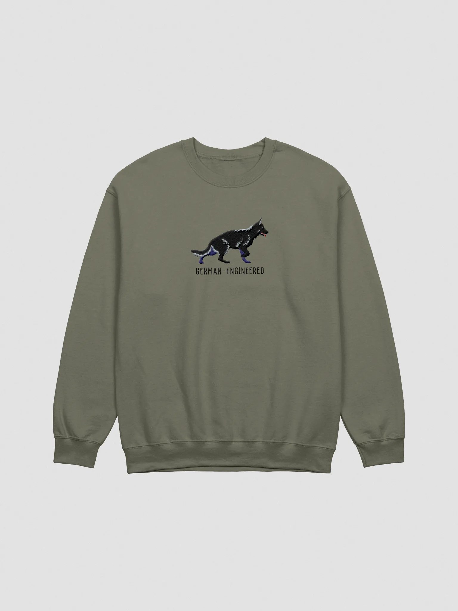 German-Engineered Sweatshirt (Embroidered) of a German Shepherd(Black) product image (3)