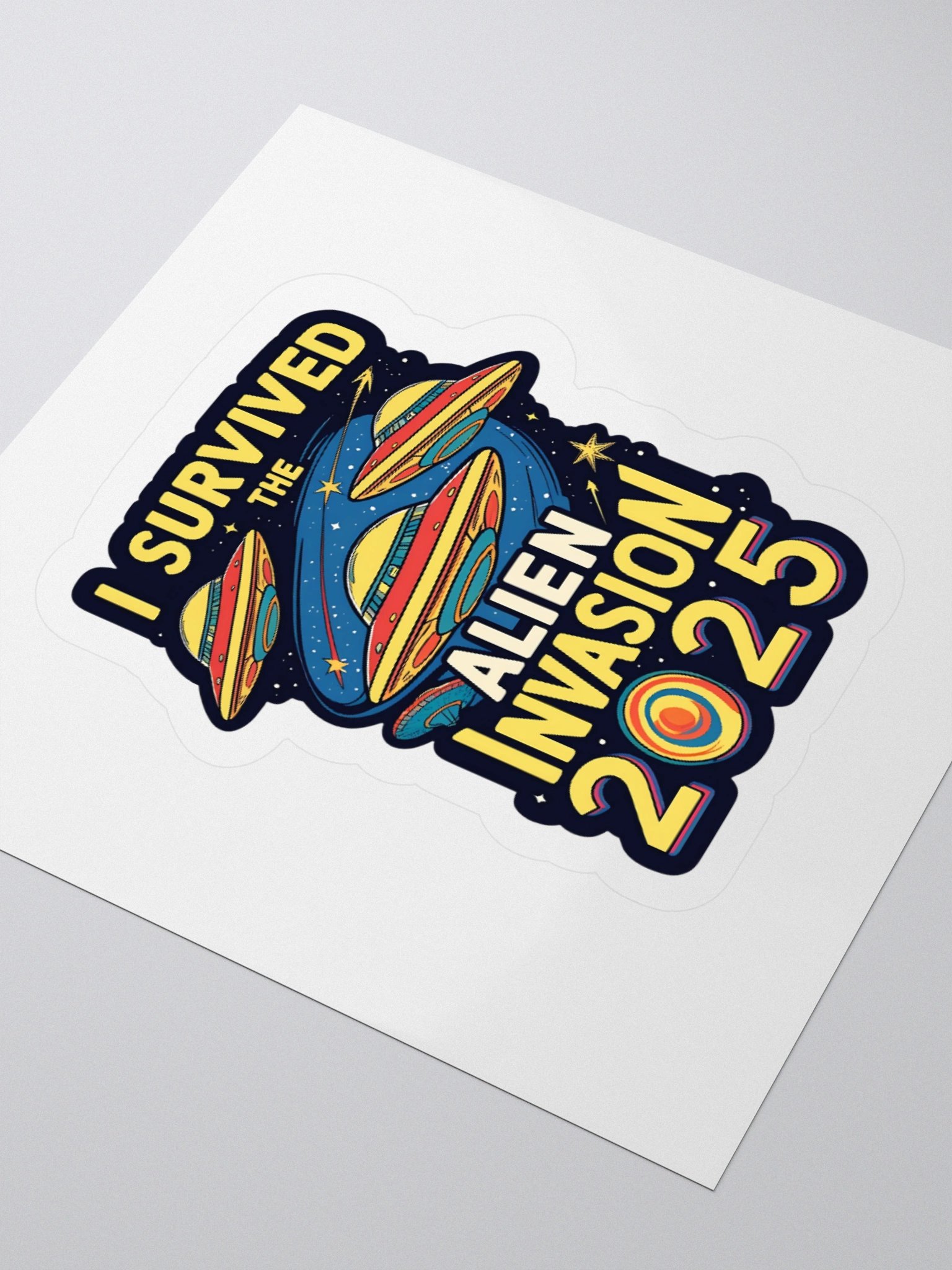 I Survived the Alien Invasion 2025 Sticker product image (3)