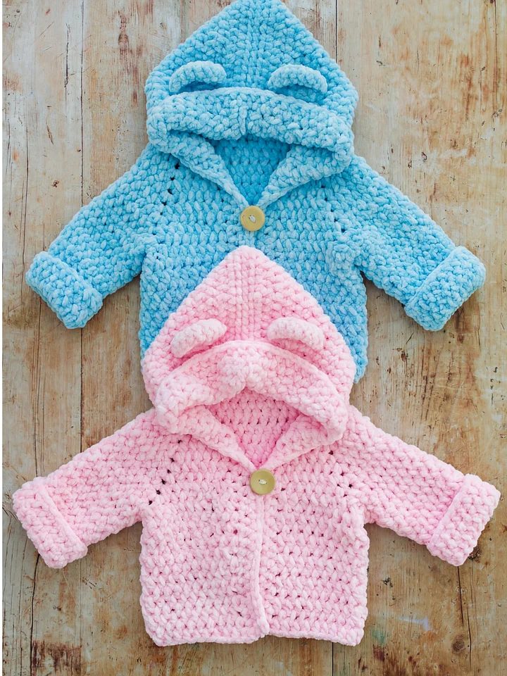 Snuggle Bear Kids Hoodie Crochet Pattern product image (1)