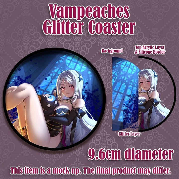 Vampeaches Birthday Glitter Coaster product image (2)