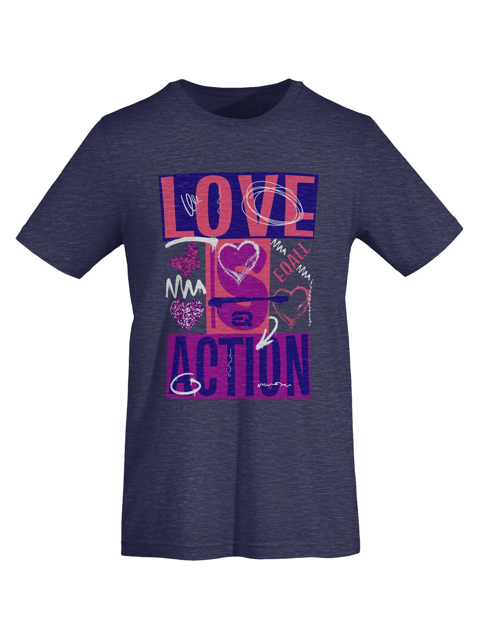 Love is Action! Bella + Canvas Unisex T-shirt_ EQALL® Originals_Pop Purple / Pink product image (6)