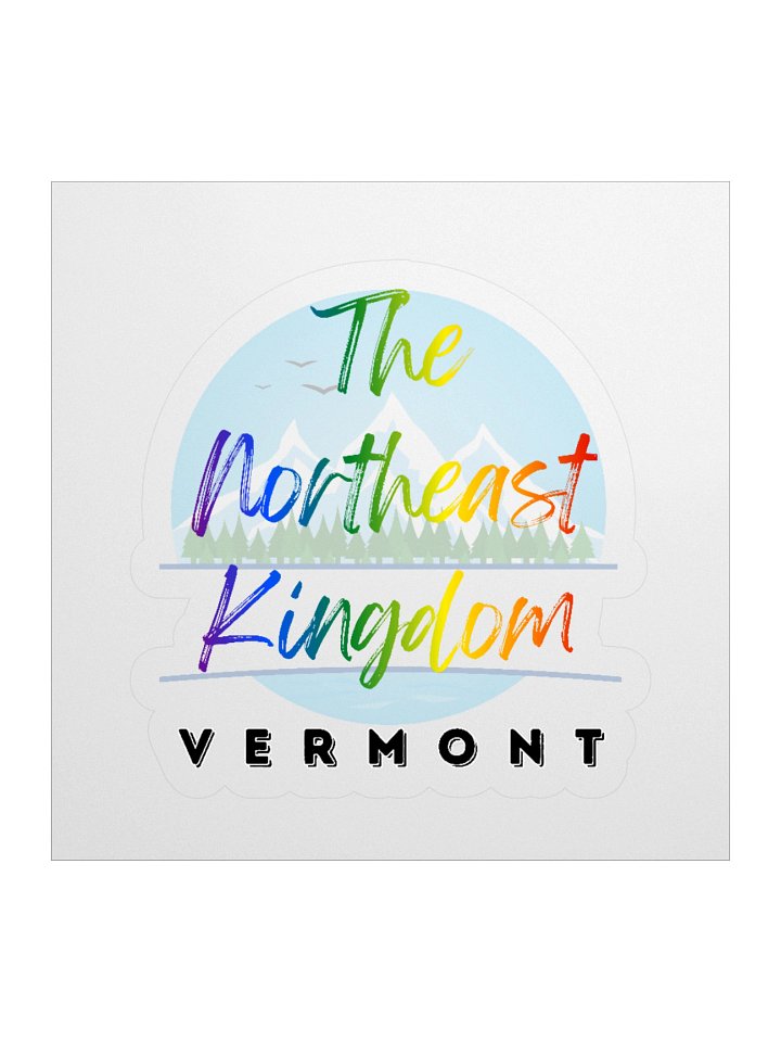 Northeast Kingdom Vermont Pride - Colorful LGBTQ+ Mountain Landscape Illustration Sticker product image (1)