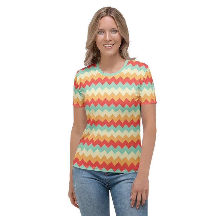 Colorful Chevron Zigzag Women's Crew Neck T-Shirt product image (1)