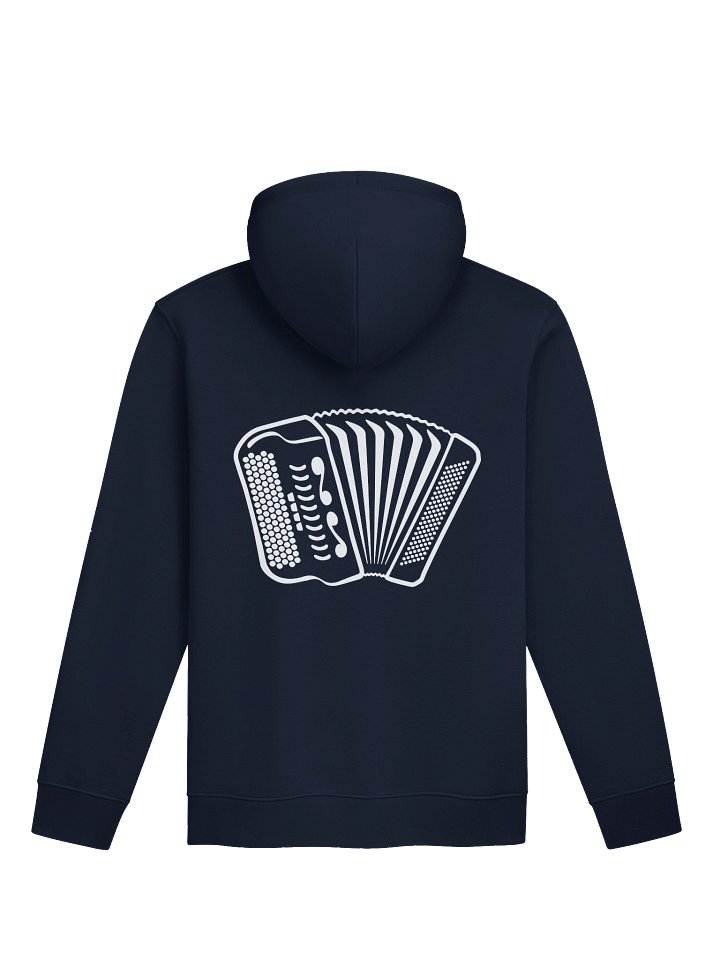 Haitari-huppari isolla selkäkuvalla / accordion hoodie with a big back print product image (2)