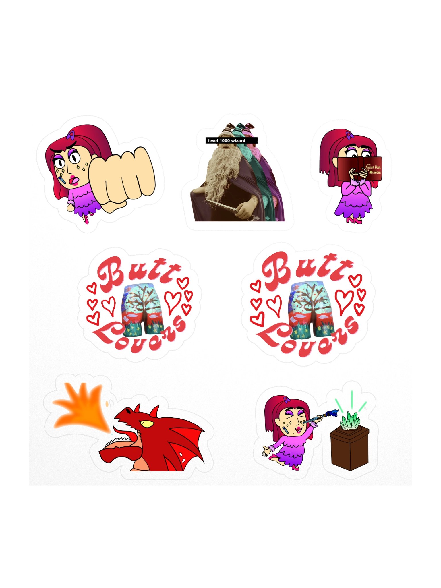 Butt lover wizard stickers product image (1)