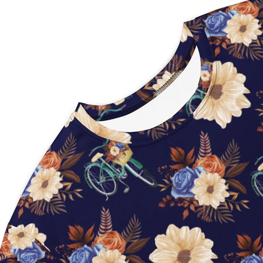 Vintage Vibes | Retro Blue Blossom and Bike T-Shirt Dress product image (5)
