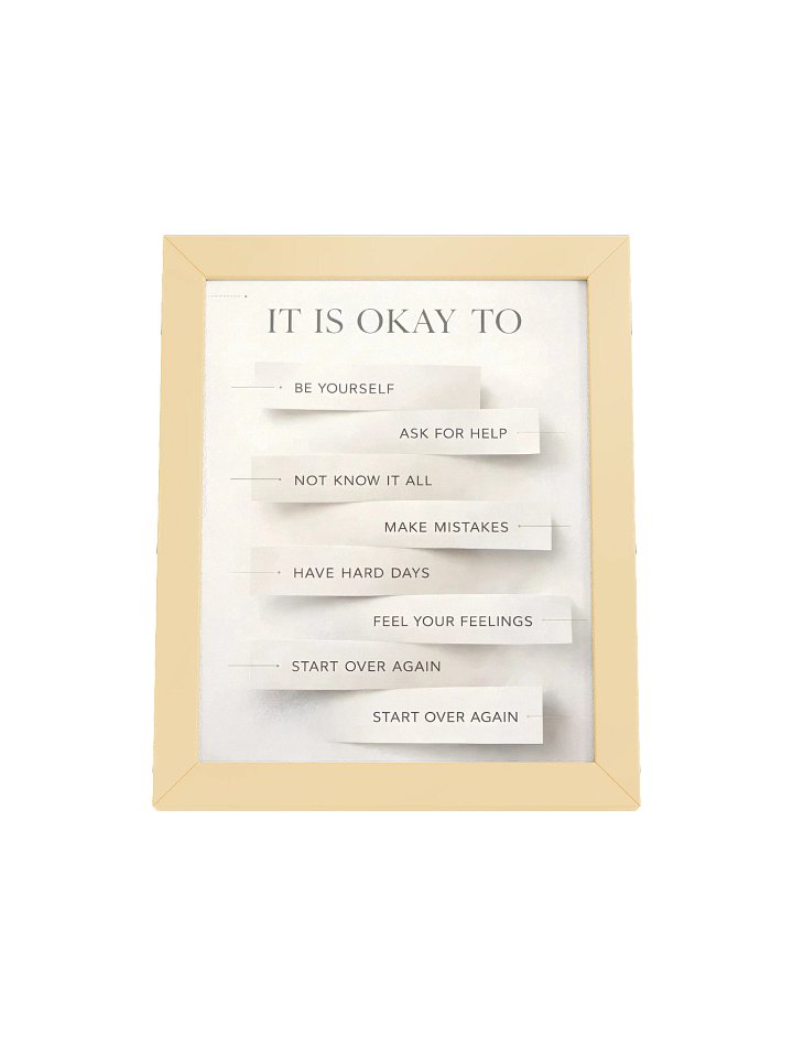 It Is Okay To – Gentle Reminder Wall Art | Minimalist Self Care Quote Print product image (1)