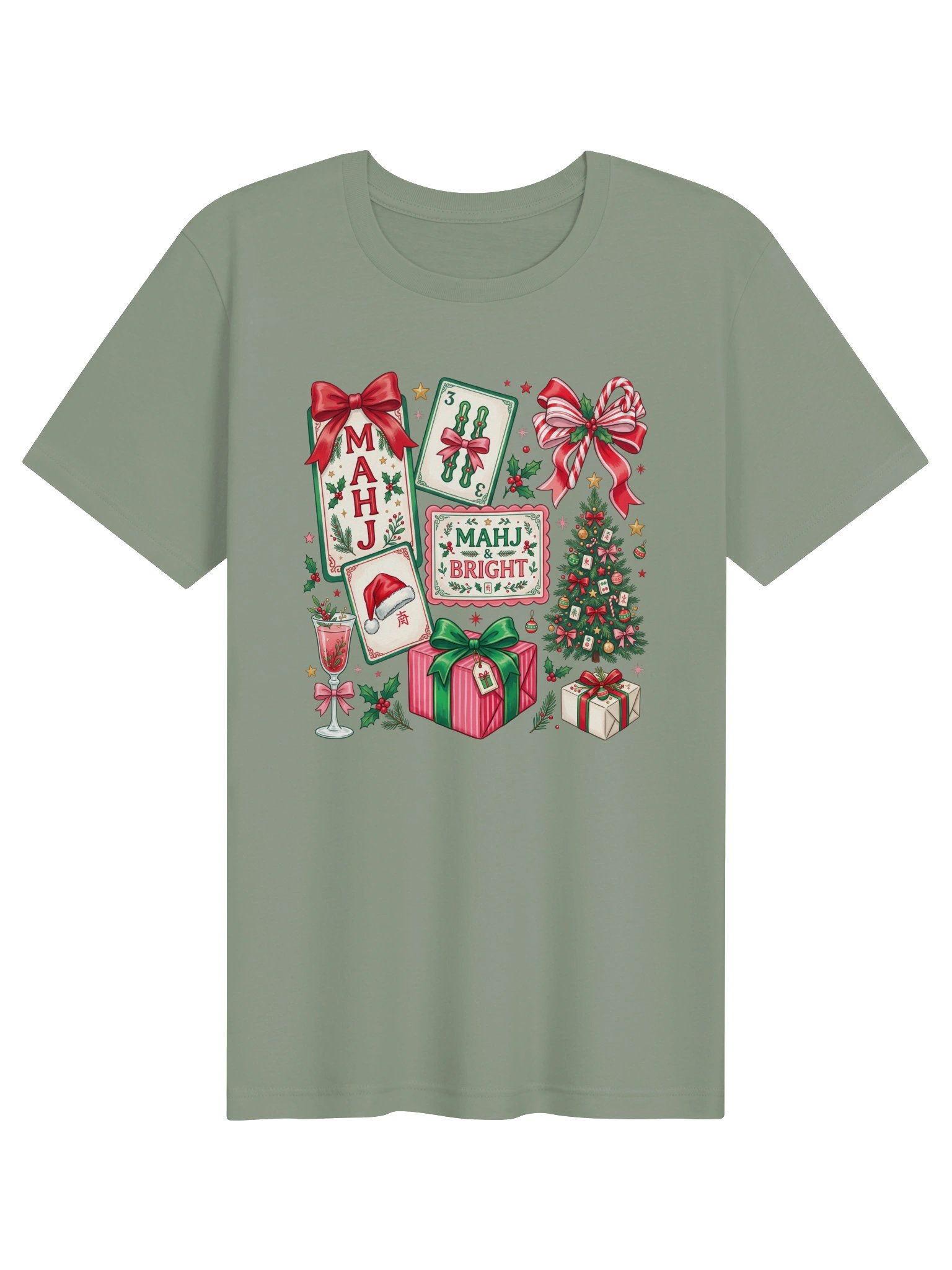 Mahj & Bright Christmas T-Shirt | Holiday Mahjong Tee product image (2)
