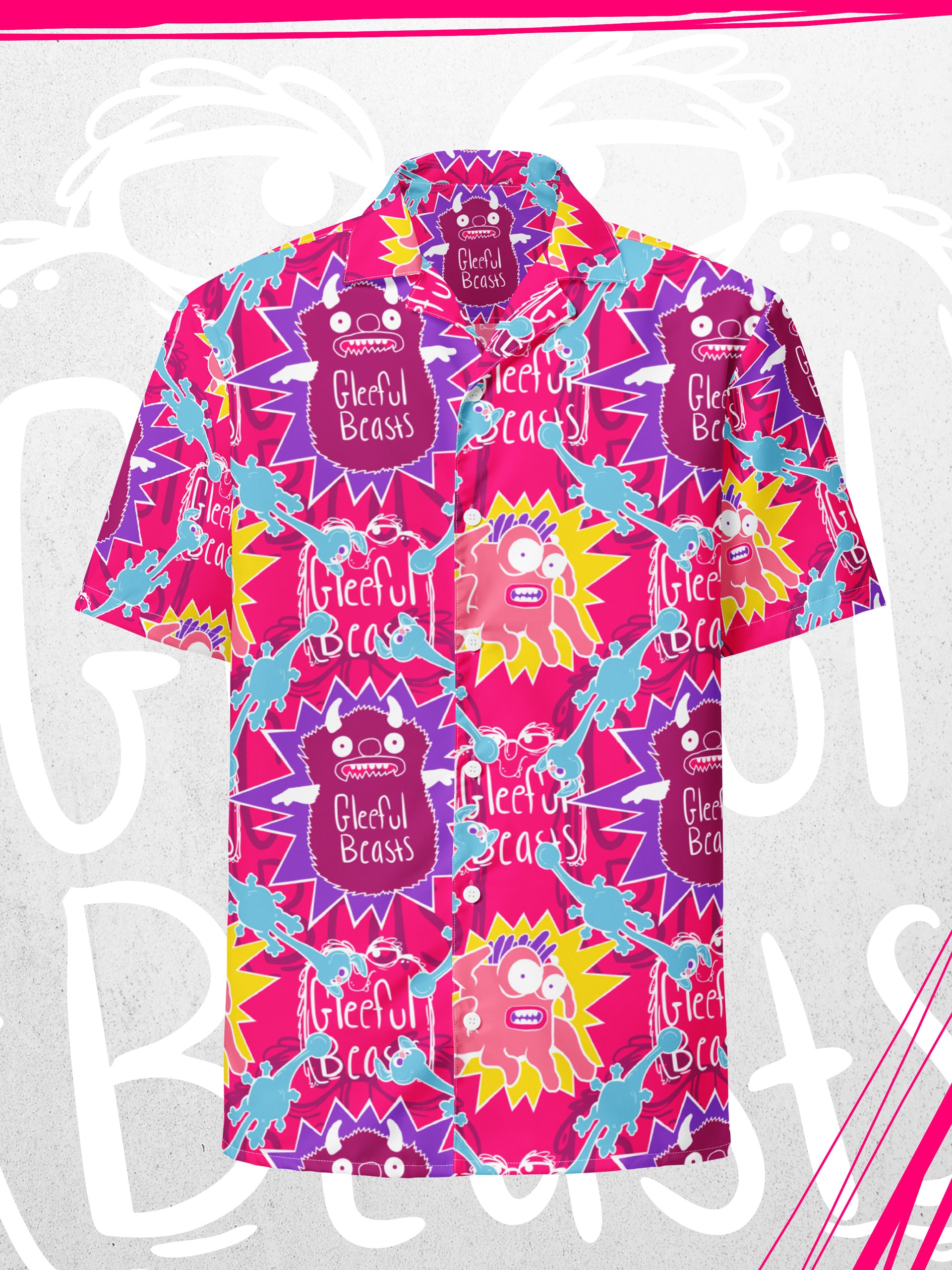 Gleeful Beasts Hawaiian Shirt - Full Color product image (1)