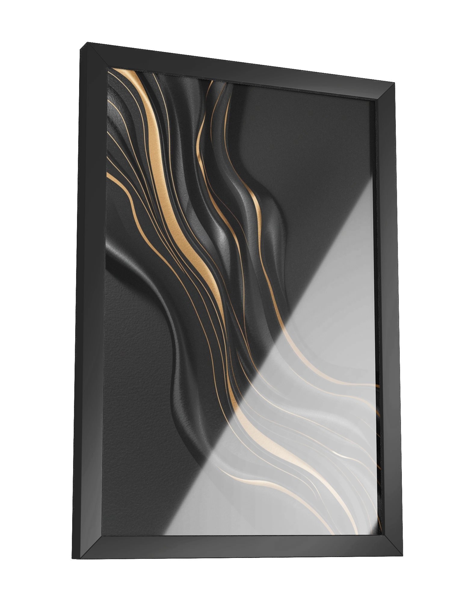 Midnight Gold Flow – Luxury Abstract Wall Art Print - 30×46 product image (3)