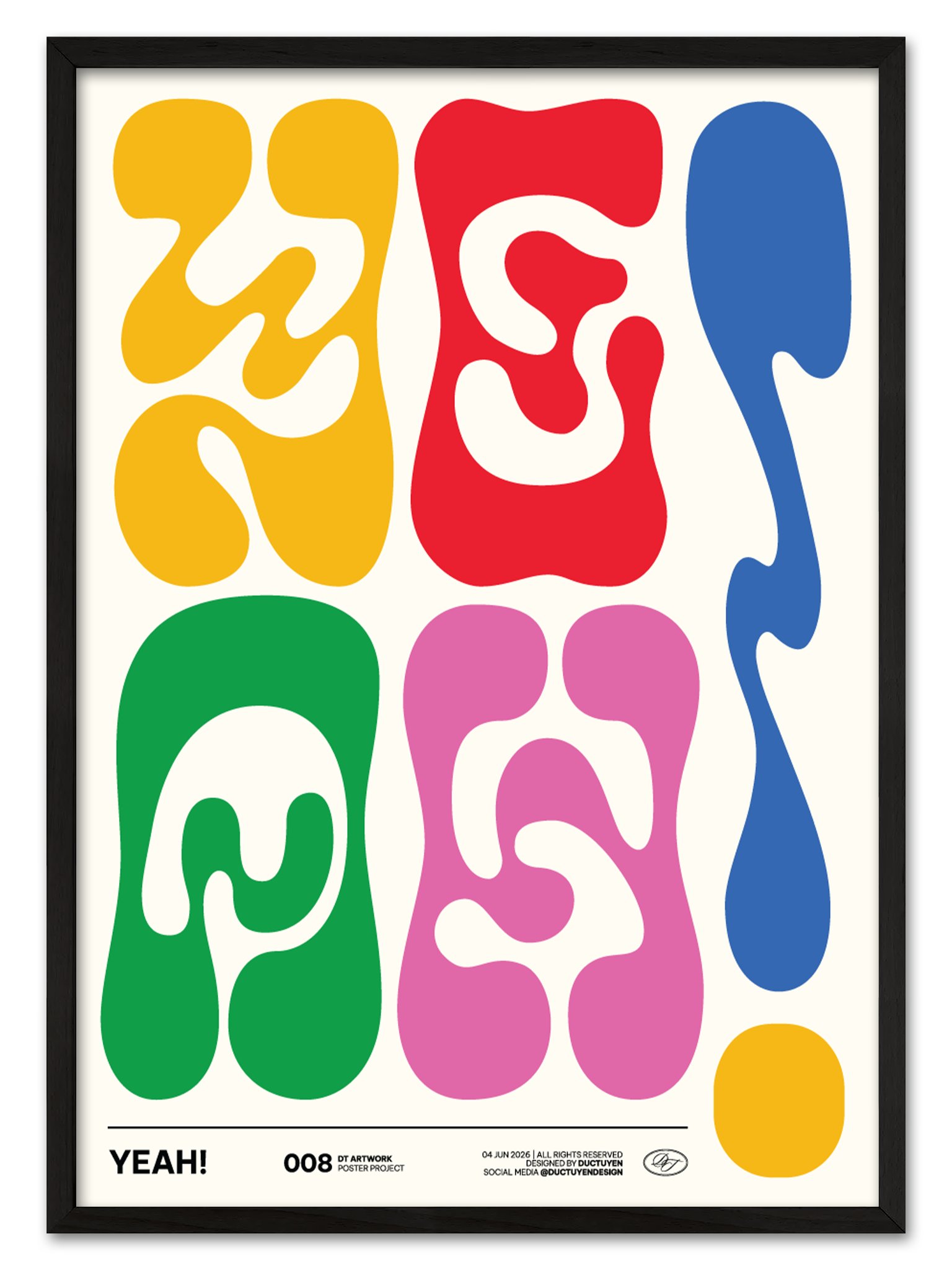 "YEAH!" Typography Framed Poster product image (1)