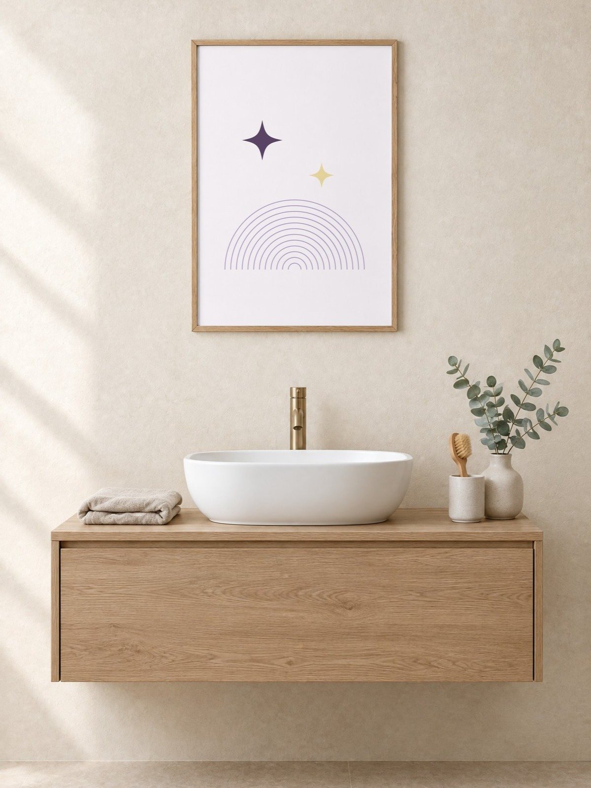 Purple Night Sky Star Print | Lavender Bathroom Wall Art product image (1)